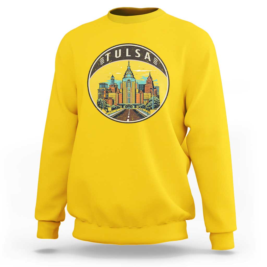 Vintage Tulsa Oklahoma Cityscape Pride Sweatshirt
