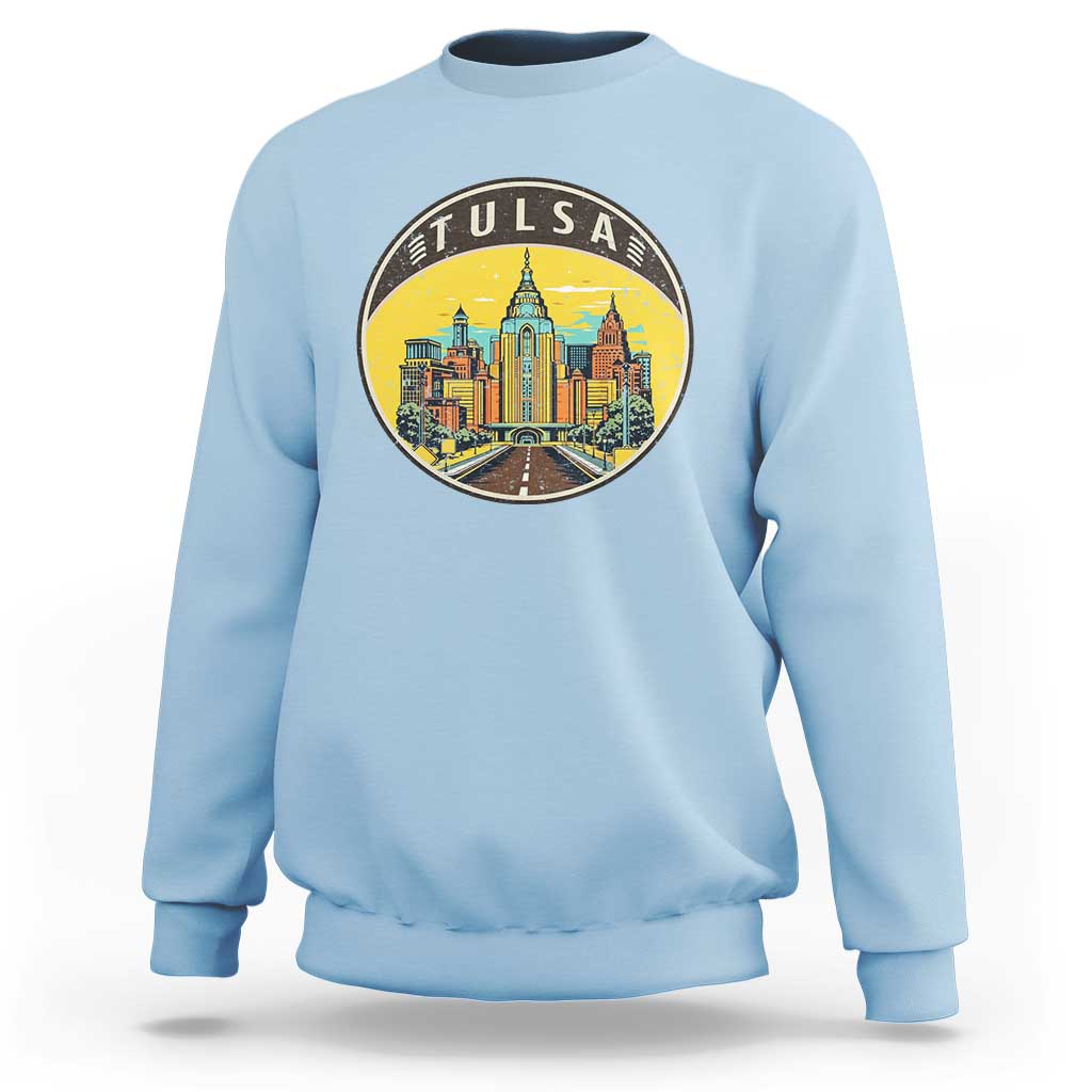 Vintage Tulsa Oklahoma Cityscape Pride Sweatshirt