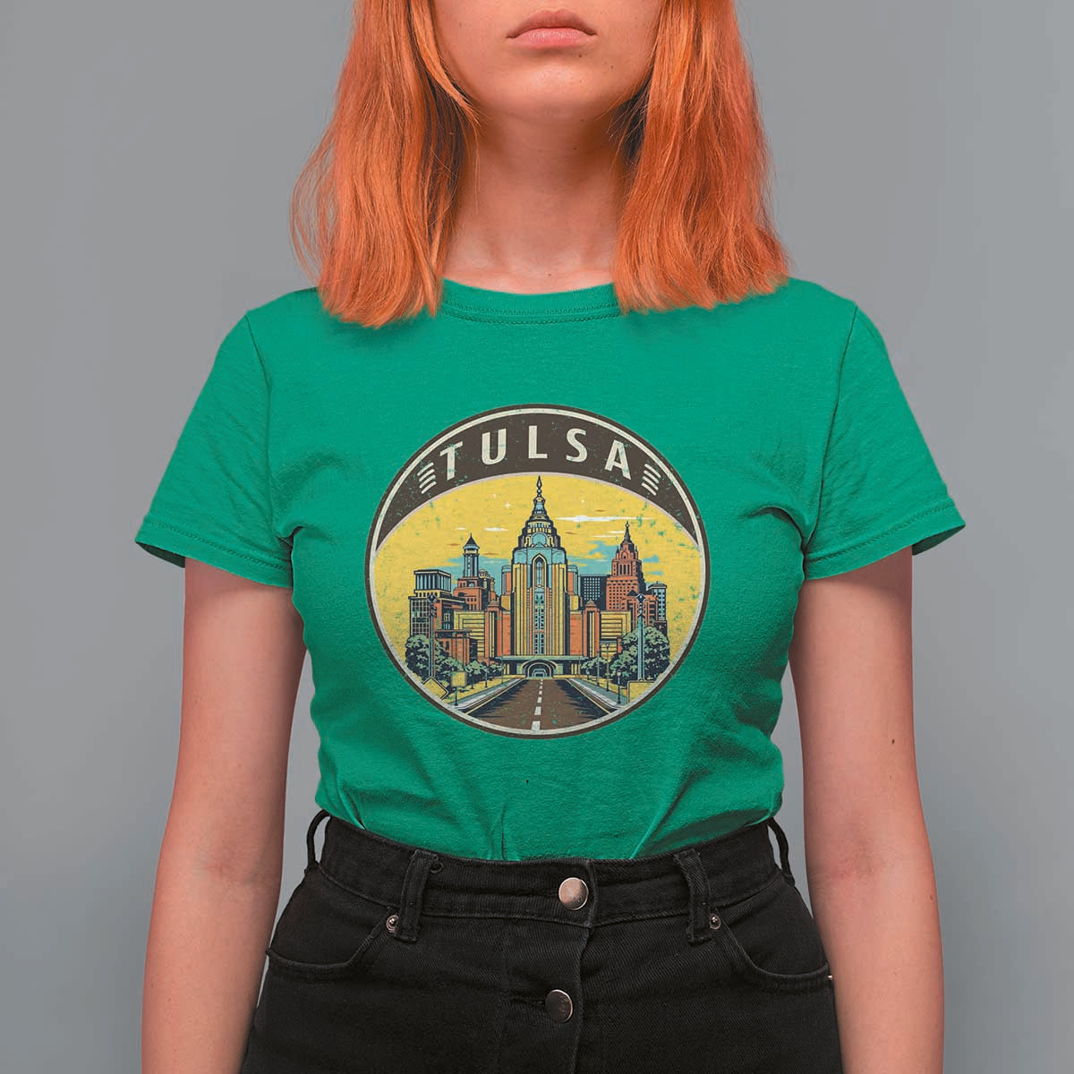 Vintage Tulsa Oklahoma Cityscape Pride T Shirt For Women