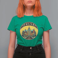 Vintage Tulsa Oklahoma Cityscape Pride T Shirt For Women
