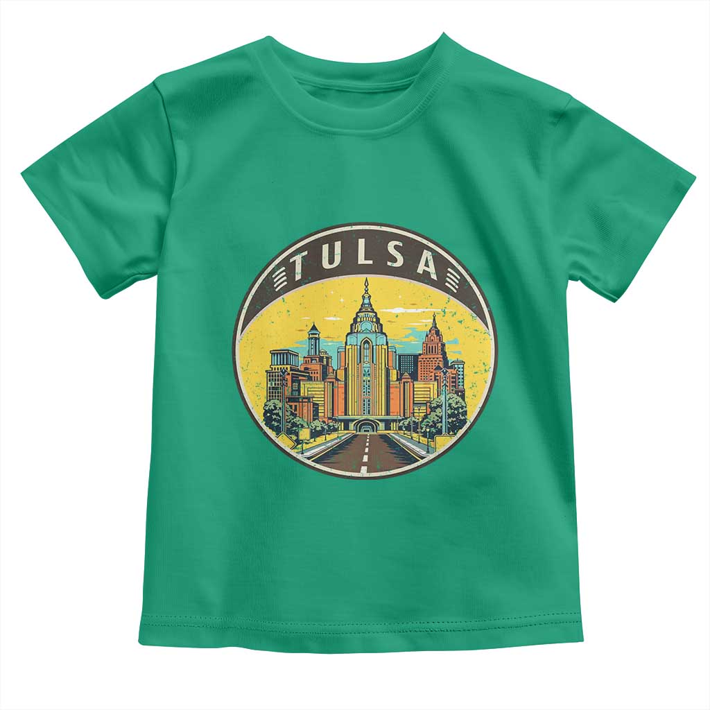 Vintage Tulsa Oklahoma Cityscape Pride Toddler T Shirt