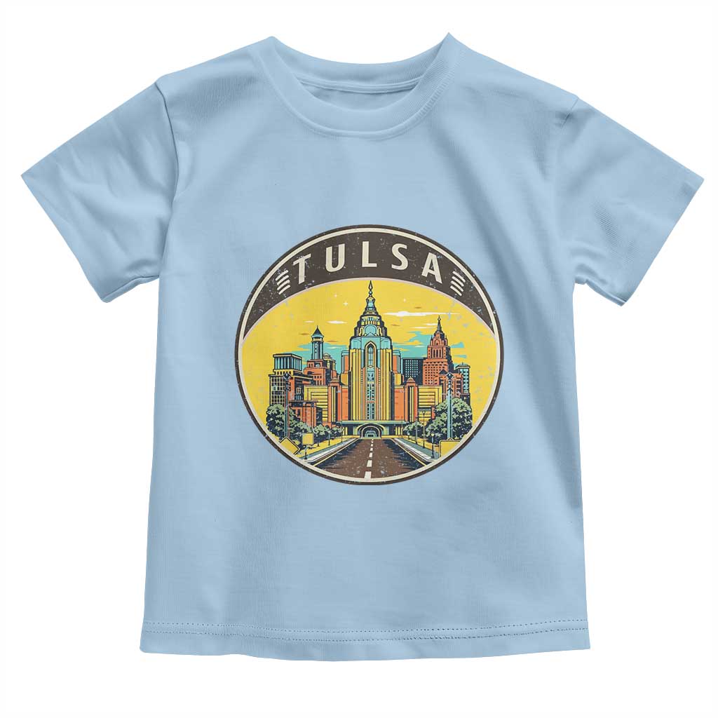 Vintage Tulsa Oklahoma Cityscape Pride Toddler T Shirt