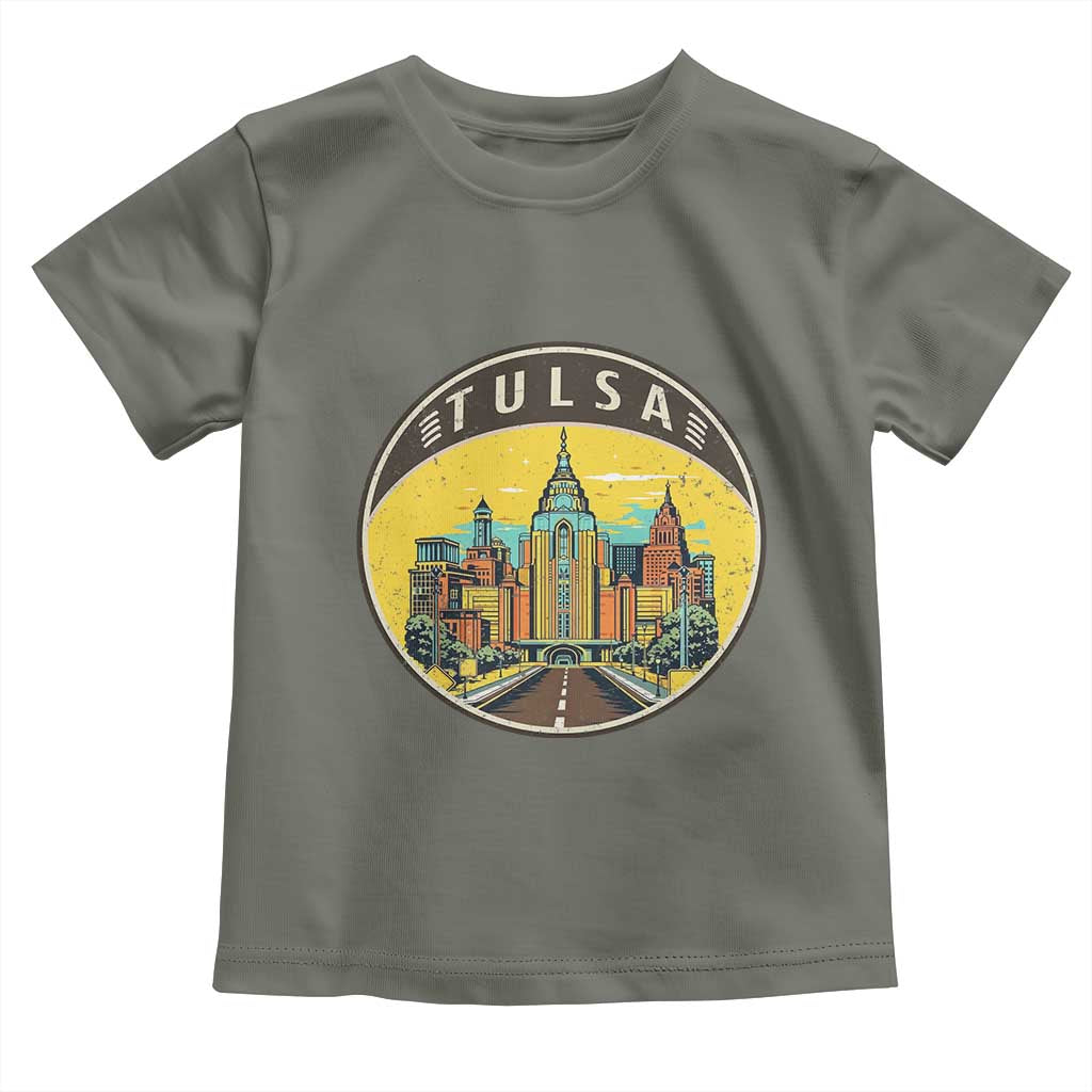 Vintage Tulsa Oklahoma Cityscape Pride Toddler T Shirt