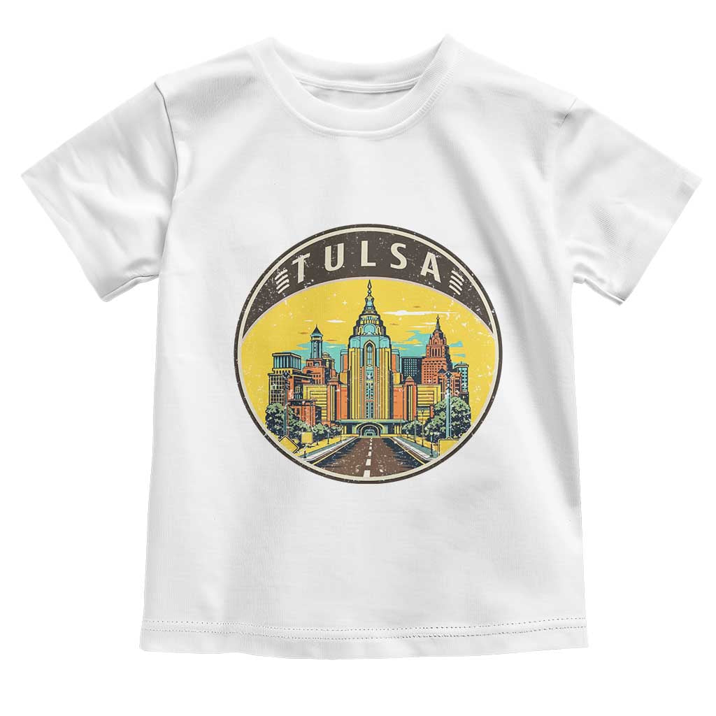 Vintage Tulsa Oklahoma Cityscape Pride Toddler T Shirt