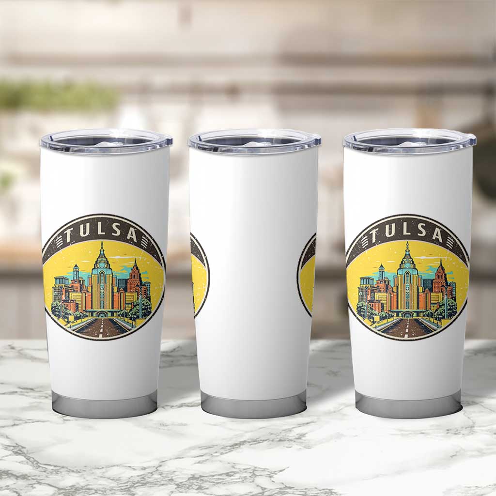 Vintage Tulsa Oklahoma Cityscape Pride Tumbler Cup