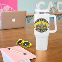 Vintage Tulsa Oklahoma Cityscape Pride Tumbler With Handle