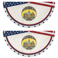 Vintage Tulsa Oklahoma Cityscape Pride Patriotic Fan Flag