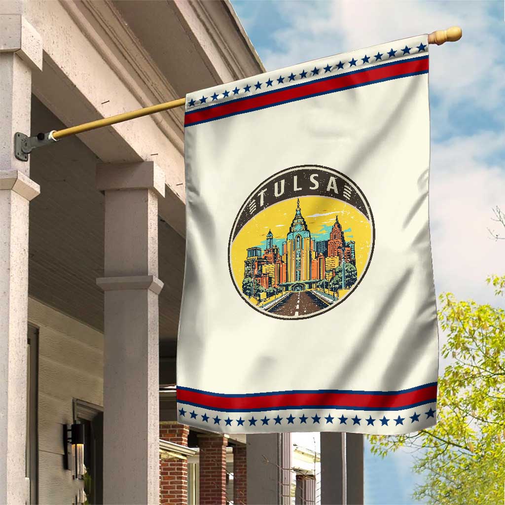 Vintage Tulsa Oklahoma Cityscape Pride Garden Flag