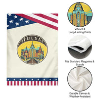 Vintage Tulsa Oklahoma Cityscape Pride Garden Flag