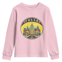 Vintage Tulsa Oklahoma Cityscape Pride Youth Sweatshirt
