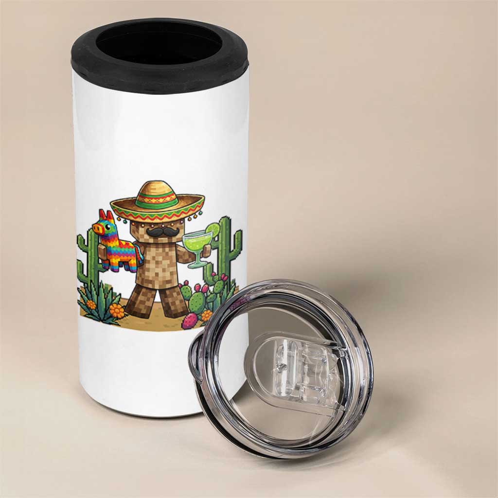Cinco De Mayo Mexican Gamer 4 in 1 Can Cooler Tumbler Video Game Fiesta Gift