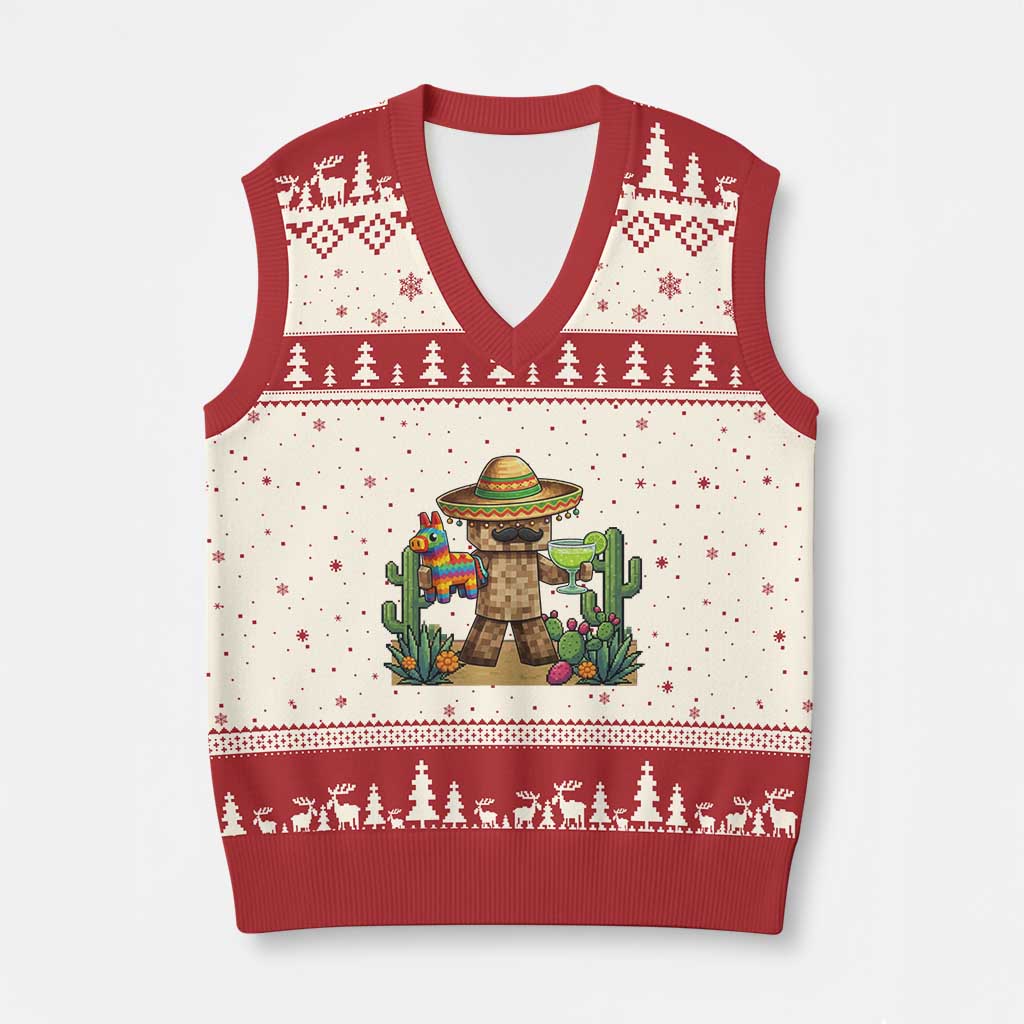 Cinco De Mayo Mexican Gamer V-Neck Knit Sweater Vest Video Game Fiesta Gift