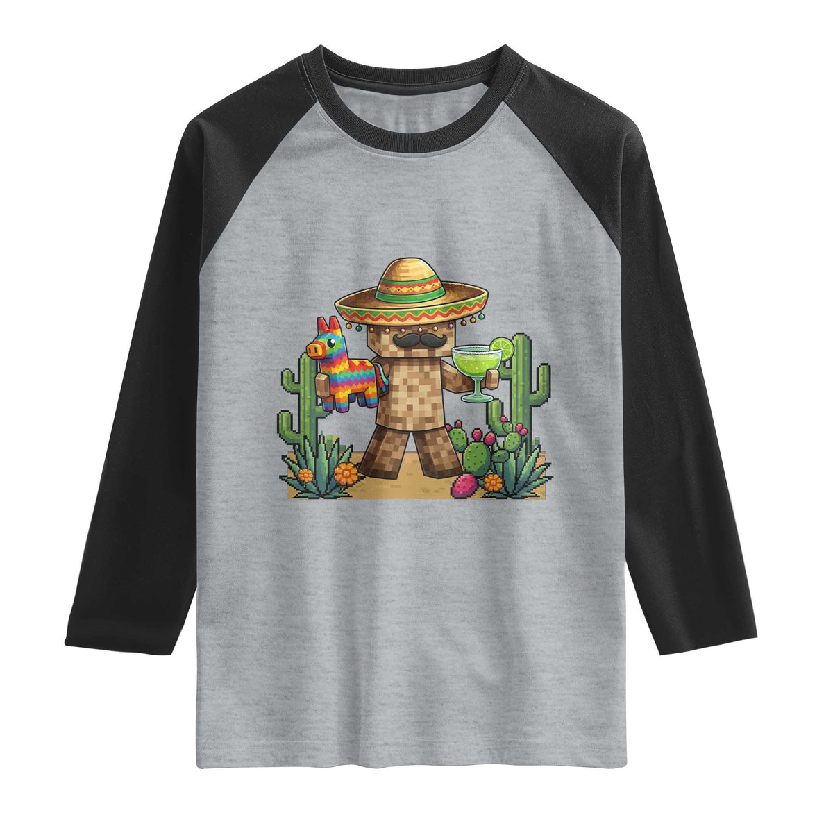 Cinco De Mayo Mexican Gamer Raglan Shirt Video Game Fiesta Gift