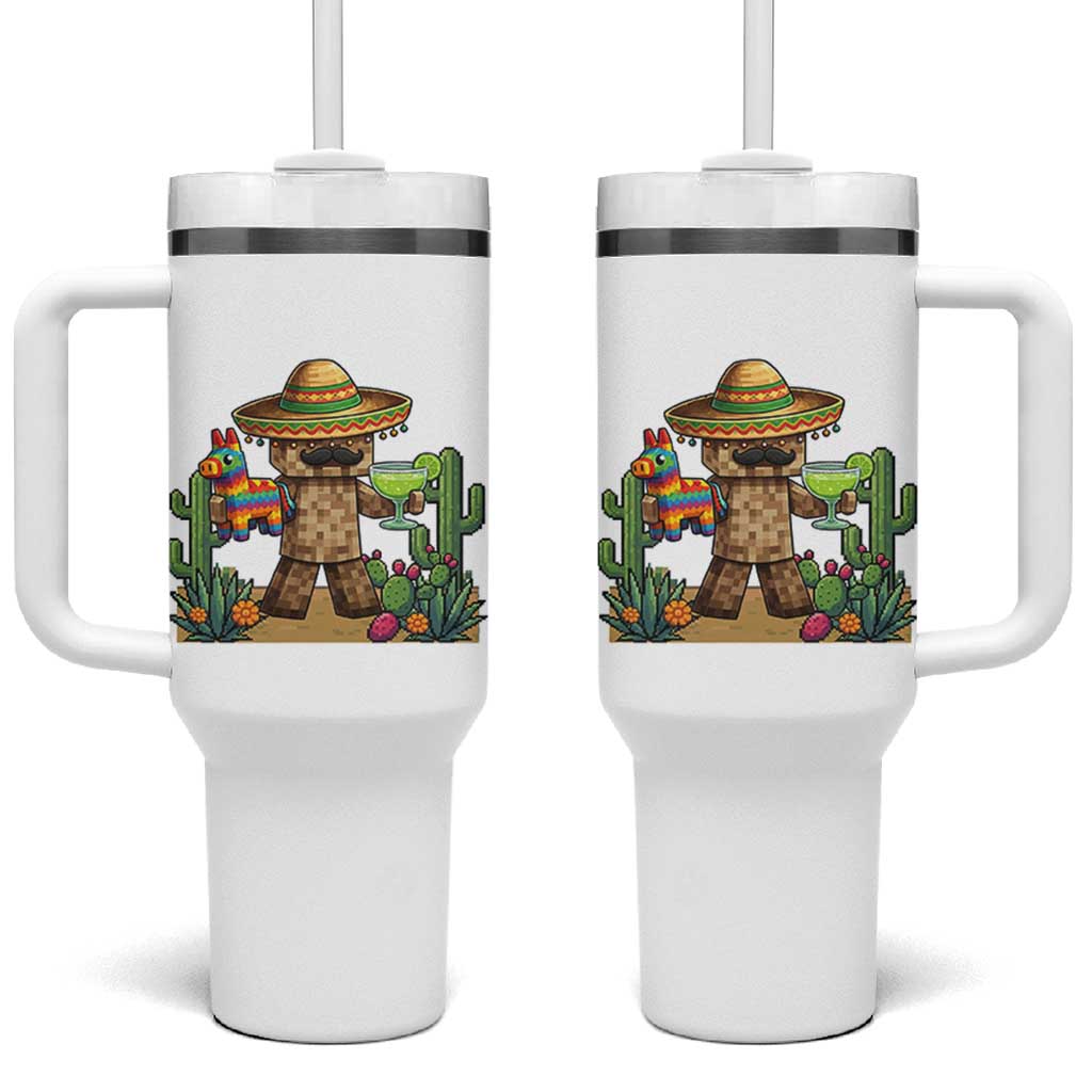Cinco De Mayo Mexican Gamer Tumbler With Handle Video Game Fiesta Gift