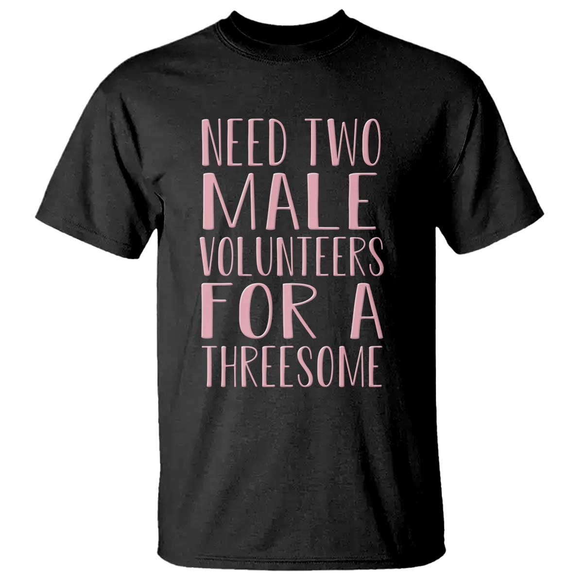 Dirty Joke Gag Gift T Shirt Need Two Male Volunteers For A Threesome