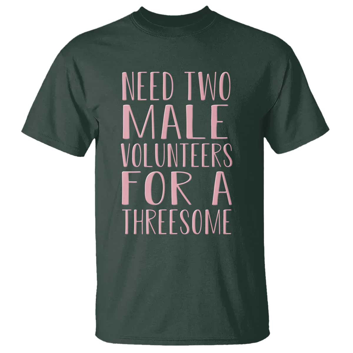 Dirty Joke Gag Gift T Shirt Need Two Male Volunteers For A Threesome