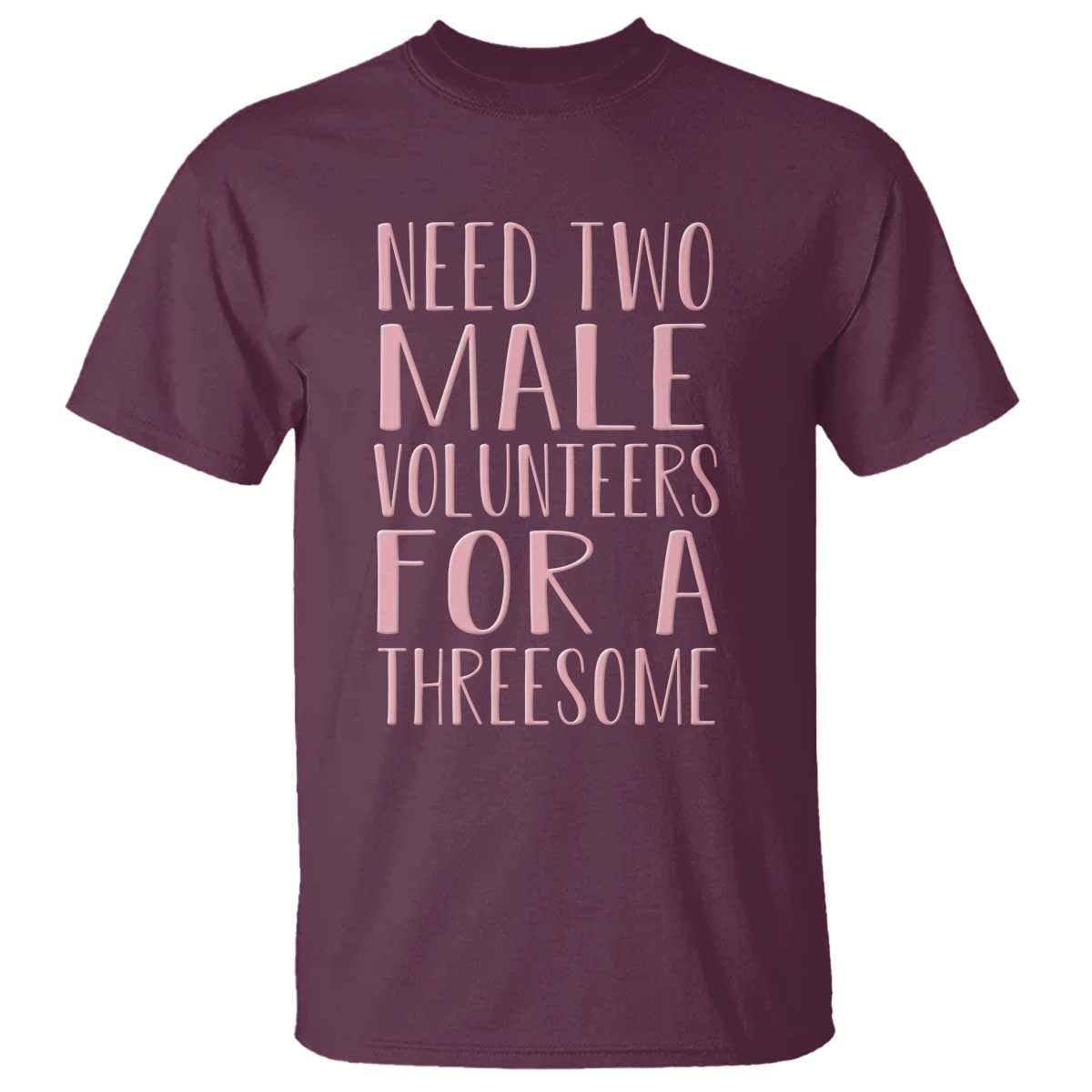 Dirty Joke Gag Gift T Shirt Need Two Male Volunteers For A Threesome