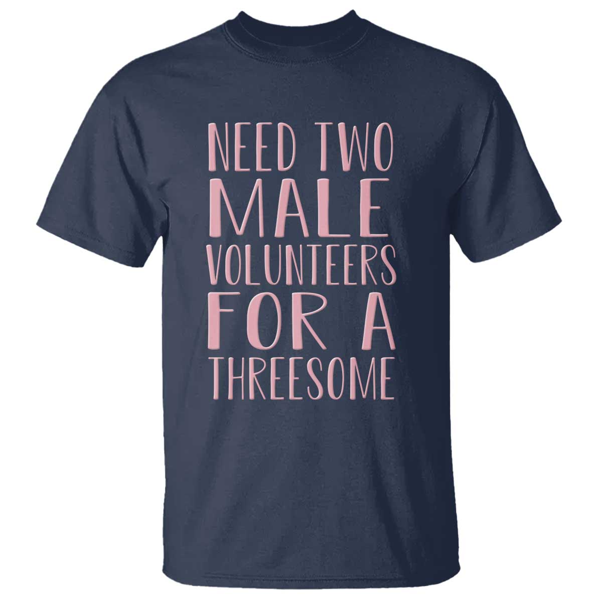Dirty Joke Gag Gift T Shirt Need Two Male Volunteers For A Threesome