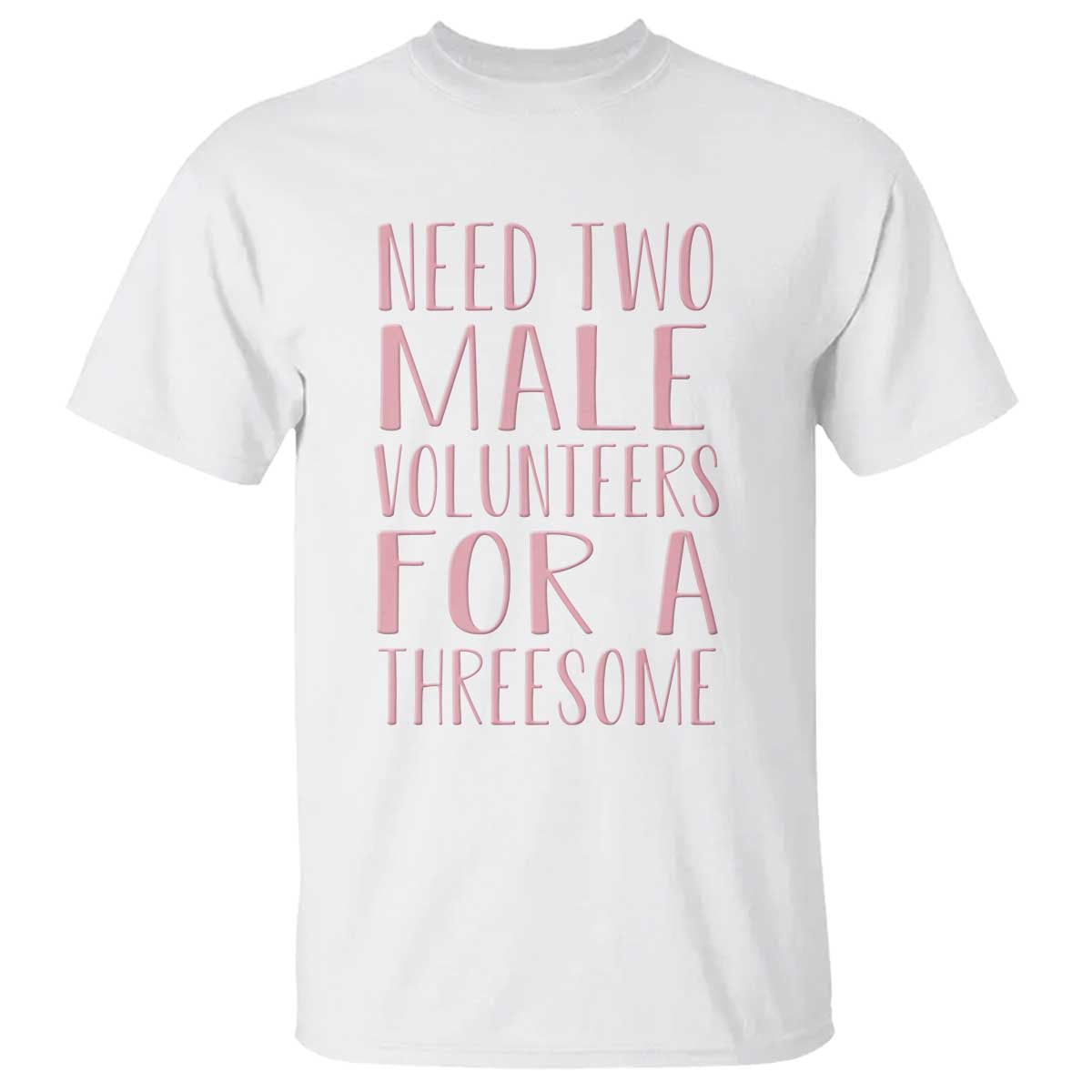 Dirty Joke Gag Gift T Shirt Need Two Male Volunteers For A Threesome
