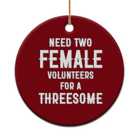Funny Adult Humor Ceramic Ornament Need Two Female Volunteers For A Threesome