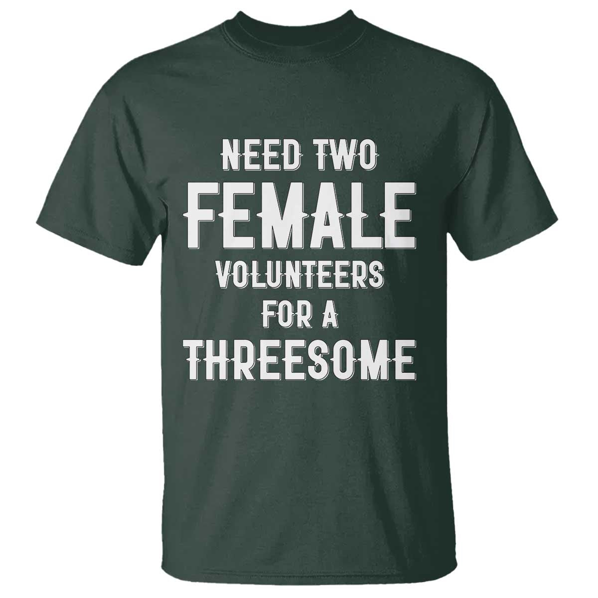 Funny Adult Humor T Shirt Need Two Female Volunteers For A Threesome
