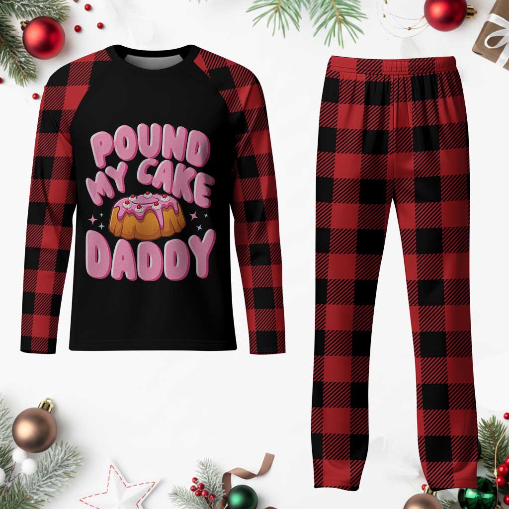Funny Adult Humor Plaid Pajama Set Pound My Cake Daddy
