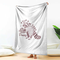 Funny Raccoon Adult Humor Gag Gift Throw Blanket Pound My Cake Daddy
