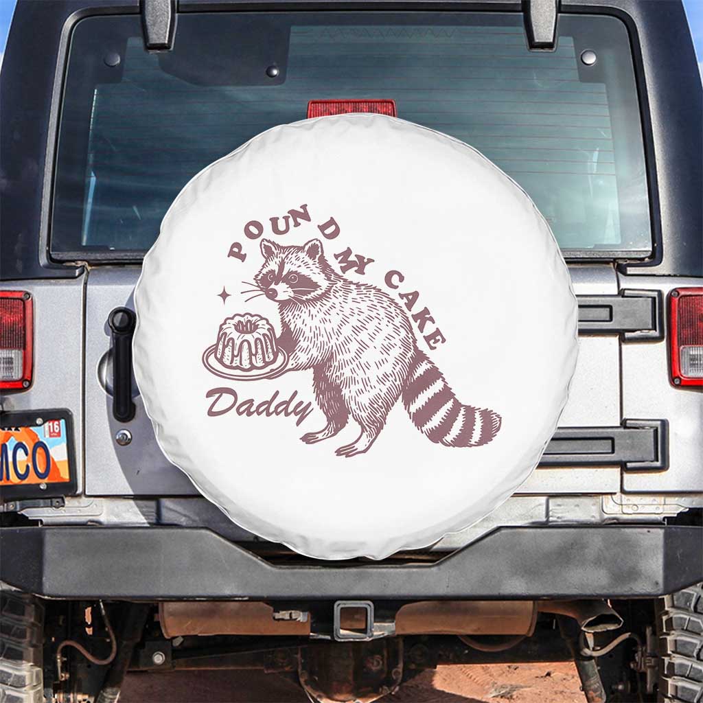 Funny Raccoon Adult Humor Gag Gift Spare Tire Cover Pound My Cake Daddy