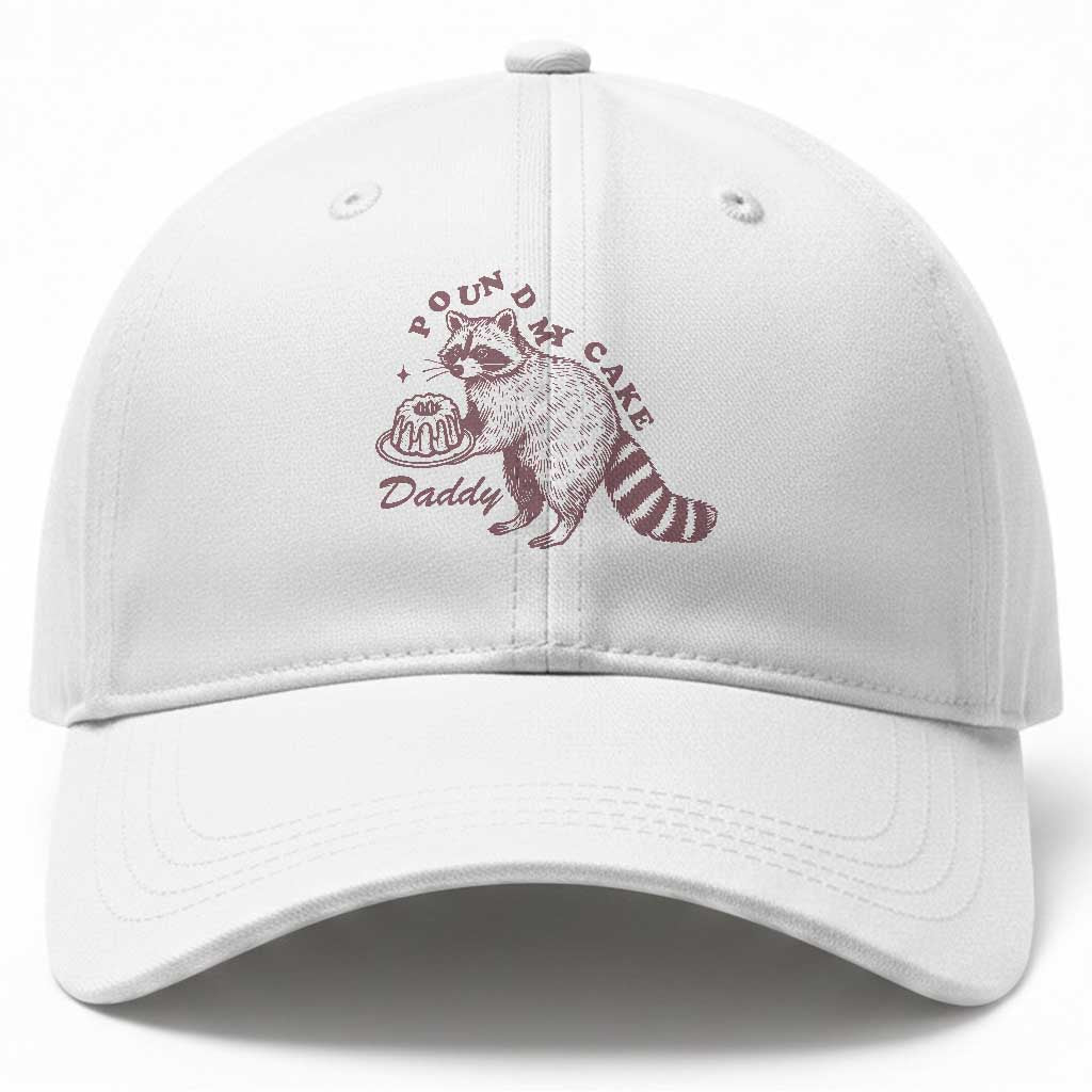 Funny Raccoon Adult Humor Gag Gift Baseball Cap Pound My Cake Daddy