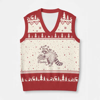 Funny Raccoon Adult Humor Gag Gift V-Neck Knit Sweater Vest Pound My Cake Daddy