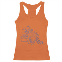 Funny Raccoon Adult Humor Gag Gift Racerback Tank Top Pound My Cake Daddy