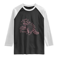 Funny Raccoon Adult Humor Gag Gift Raglan Shirt Pound My Cake Daddy