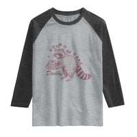 Funny Raccoon Adult Humor Gag Gift Raglan Shirt Pound My Cake Daddy