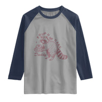 Funny Raccoon Adult Humor Gag Gift Raglan Shirt Pound My Cake Daddy