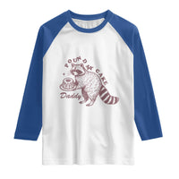 Funny Raccoon Adult Humor Gag Gift Raglan Shirt Pound My Cake Daddy