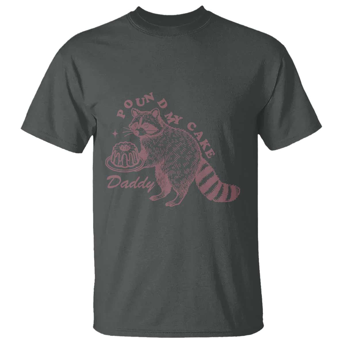 Funny Raccoon Adult Humor Gag Gift T Shirt Pound My Cake Daddy