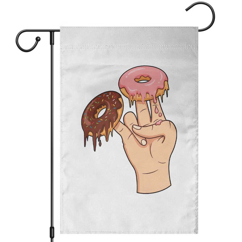 2 In The Pink 1 In The Stink Garden Flag Funny Donut Adult Humor