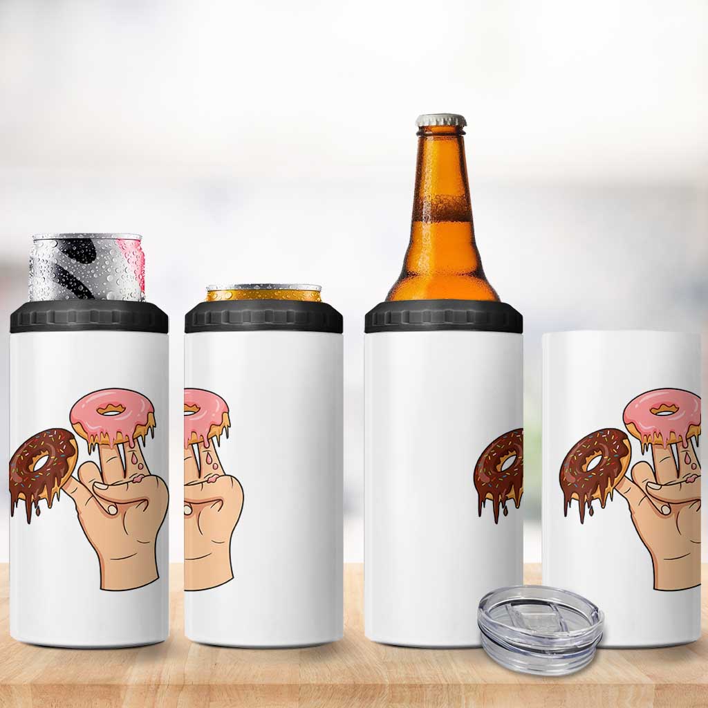 2 In The Pink 1 In The Stink 4 in 1 Can Cooler Tumbler Funny Donut Adult Humor