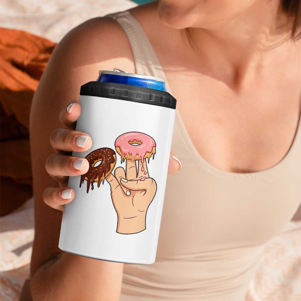 2 In The Pink 1 In The Stink 4 in 1 Can Cooler Tumbler Funny Donut Adult Humor
