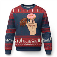 2 In The Pink 1 In The Stink Ugly Christmas Sweater Funny Donut Adult Humor
