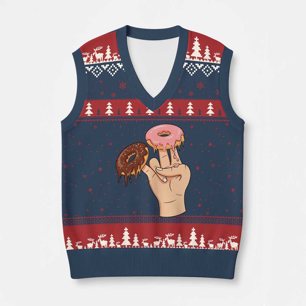 2 In The Pink 1 In The Stink V-Neck Knit Sweater Vest Funny Donut Adult Humor