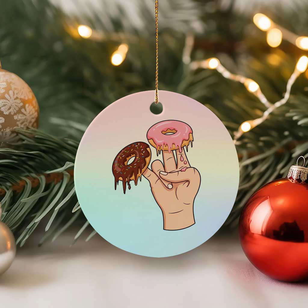 2 In The Pink 1 In The Stink Ceramic Ornament Funny Donut Adult Humor