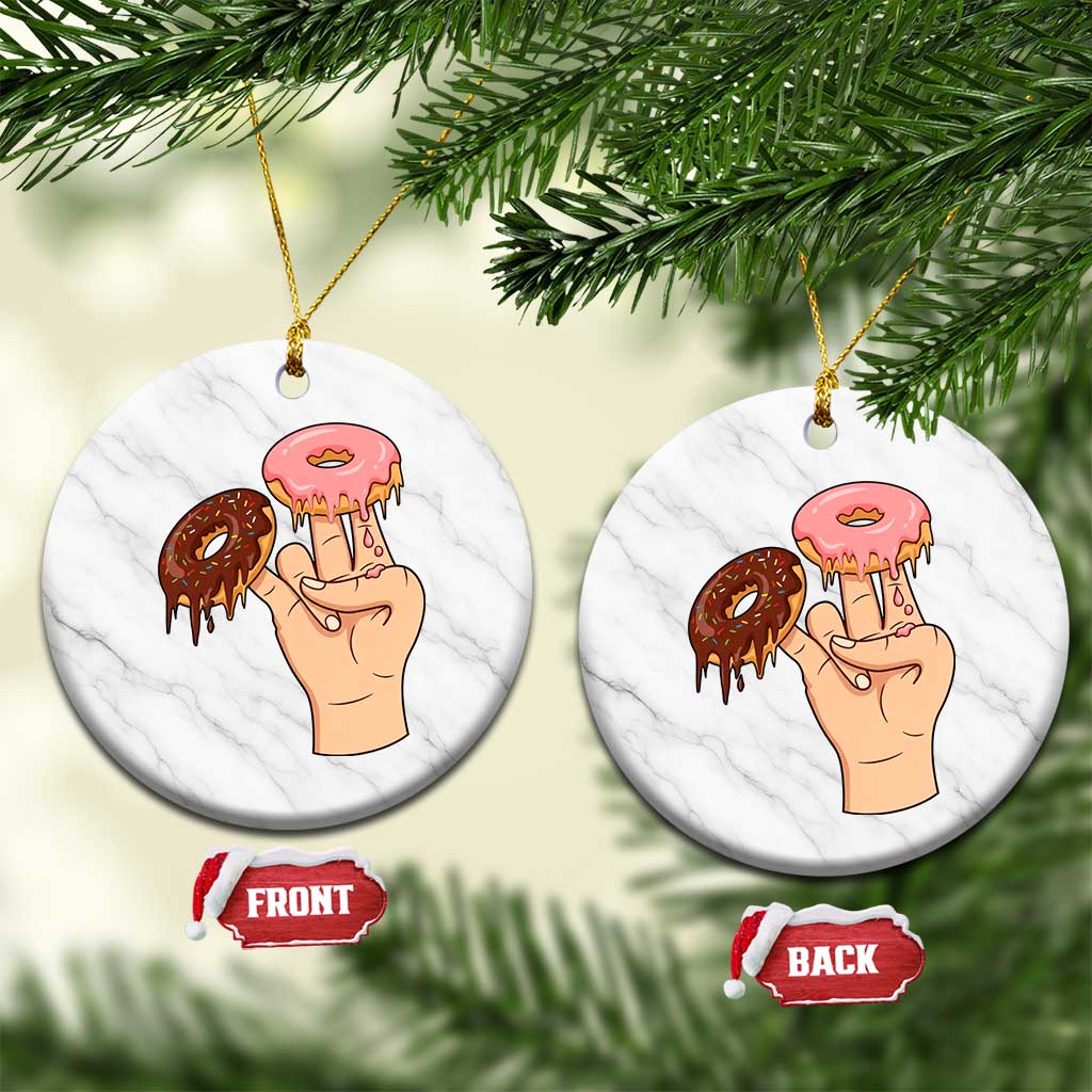 2 In The Pink 1 In The Stink Ceramic Ornament Funny Donut Adult Humor