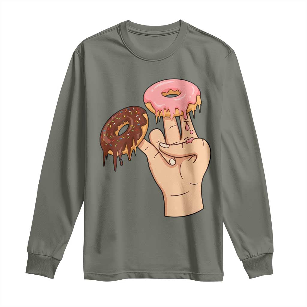 2 In The Pink 1 In The Stink Long Sleeve Shirt Funny Donut Adult Humor