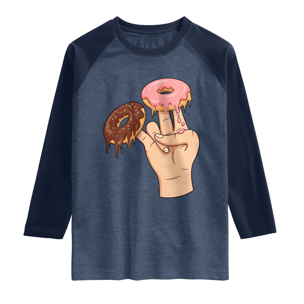 2 In The Pink 1 In The Stink Raglan Shirt Funny Donut Adult Humor
