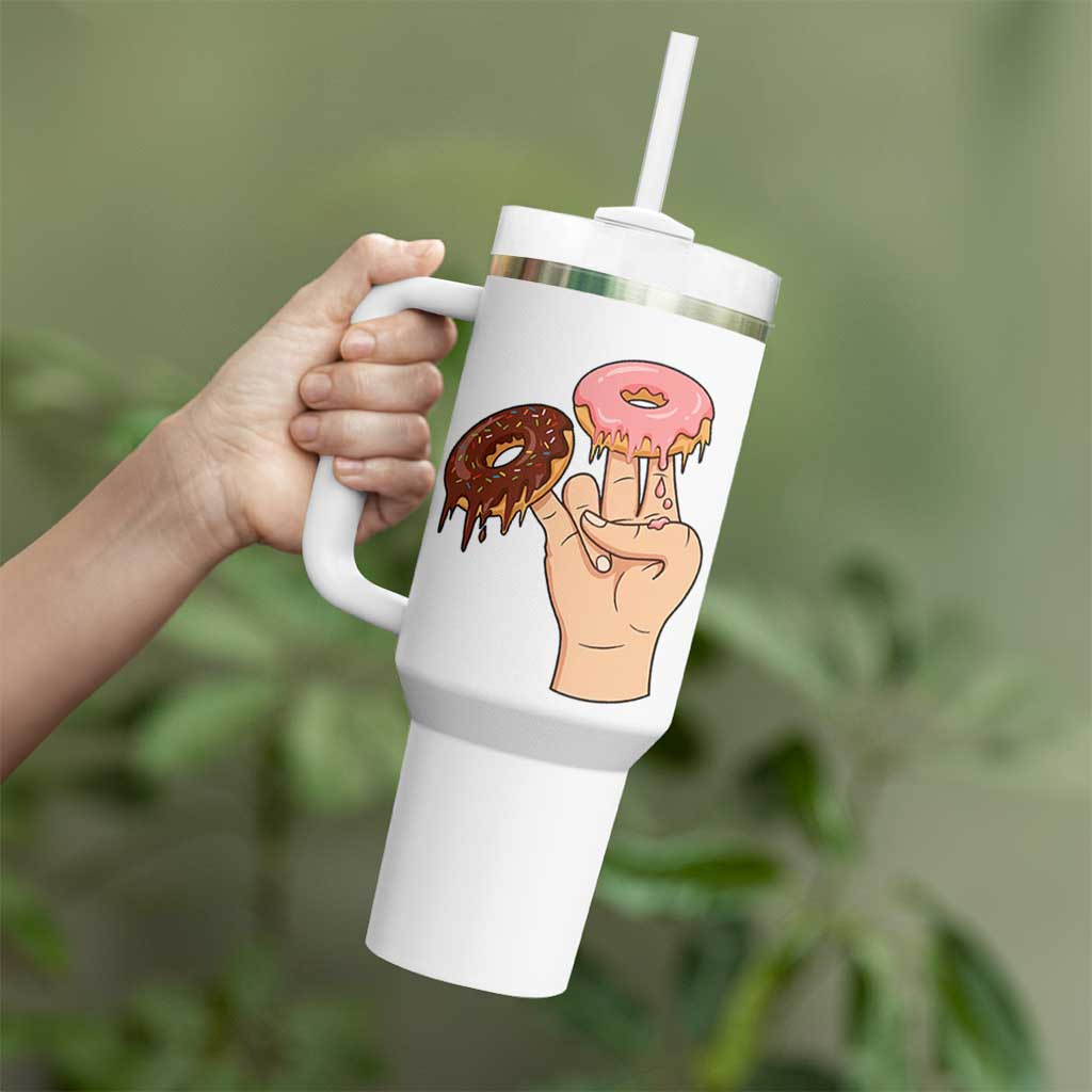 2 In The Pink 1 In The Stink Tumbler With Handle Funny Donut Adult Humor