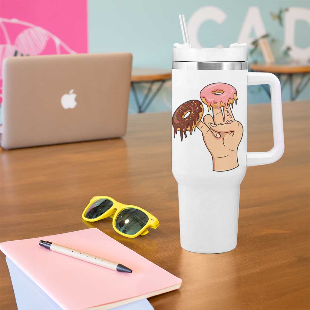 2 In The Pink 1 In The Stink Tumbler With Handle Funny Donut Adult Humor
