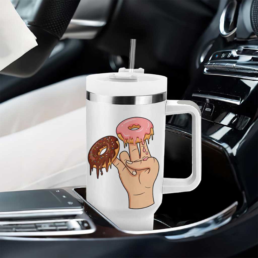 2 In The Pink 1 In The Stink Tumbler With Handle Funny Donut Adult Humor