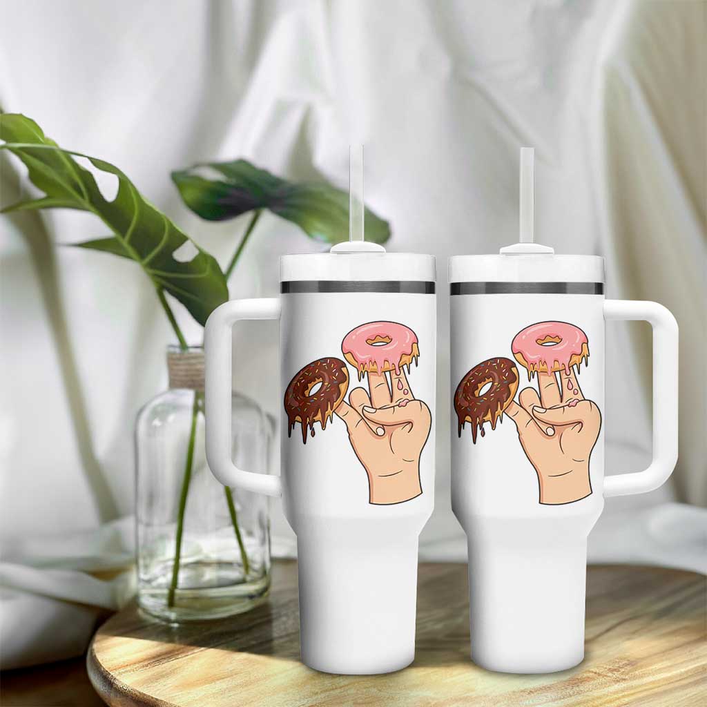 2 In The Pink 1 In The Stink Tumbler With Handle Funny Donut Adult Humor