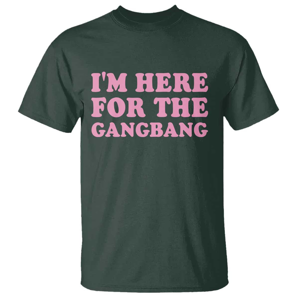 Funny Inappropriate Sex Humor Joke T Shirt I Am Here For The Gangb*ng
